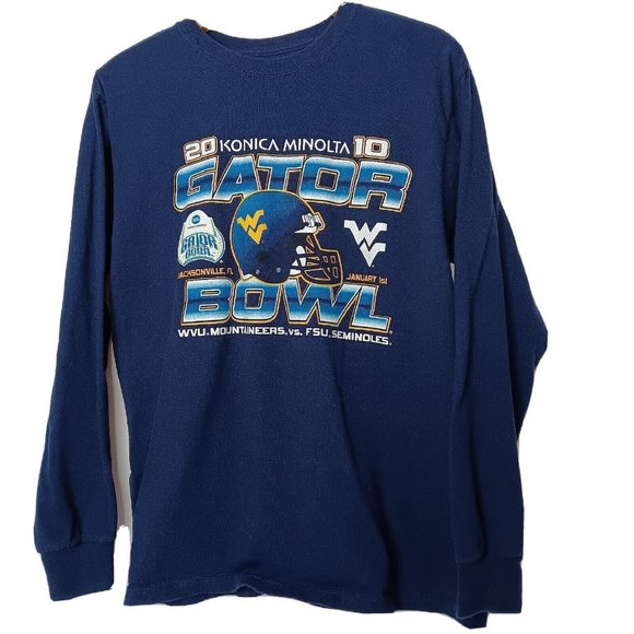 WVU Mountaineers 2010 Gator Bowl Mens M T Shirt Florida Seminoles Long Slv READ - Picture 1 of 5